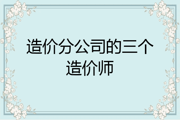 造价分公司的三个造价师