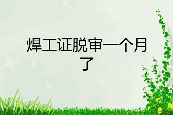 焊工证脱审一个月了