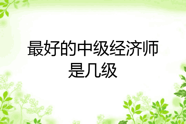 最好的中级经济师是几级