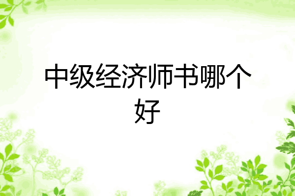 中级经济师书哪个好