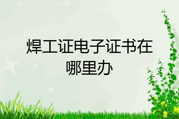 焊工证电子证书在哪里办