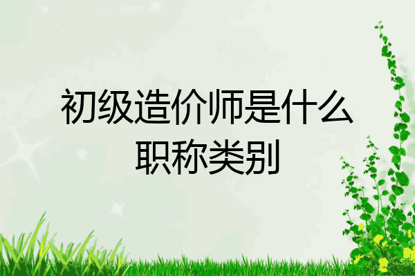初级造价师是什么职称类别