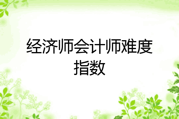 经济师会计师难度指数