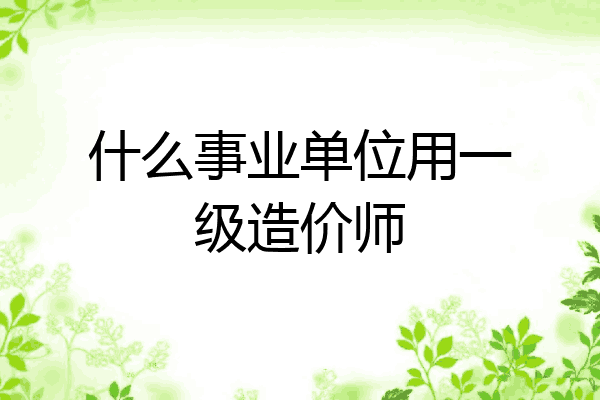 什么事业单位用一级造价师