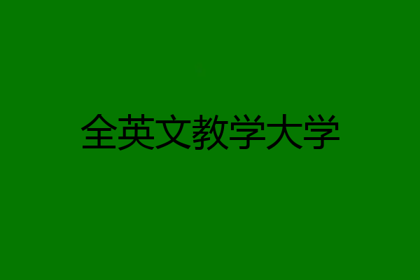 全英文教学大学