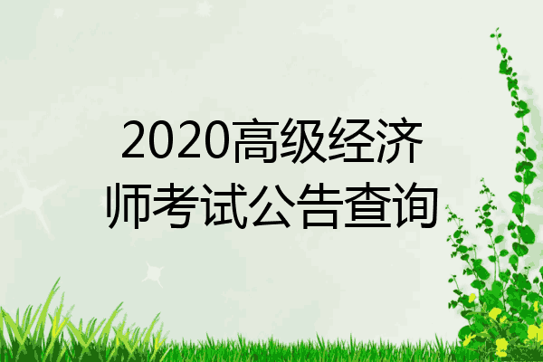 2020高级经济师考试公告查询
