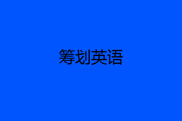 筹划英语
