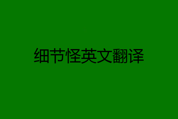 细节怪英文翻译