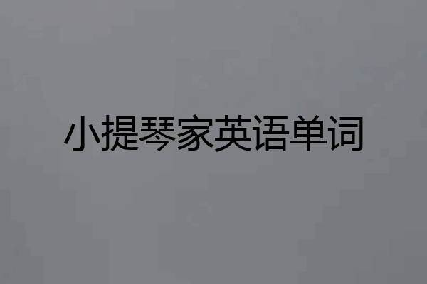 小提琴家英语单词