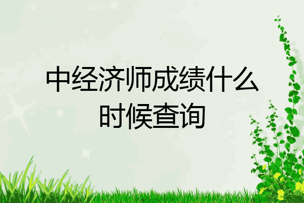 中经济师成绩什么时候查询