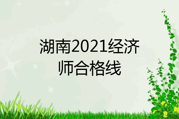 湖南2021经济师合格线