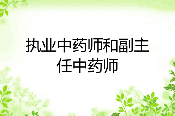 执业中药师和副主任中药师
