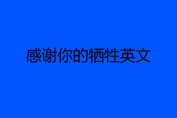 感谢你的牺牲英文