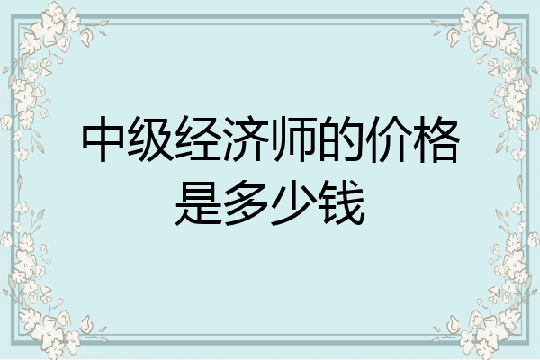 中级经济师的价格是多少钱