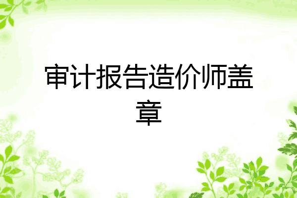 审计报告造价师盖章