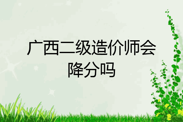 广西二级造价师会降分吗