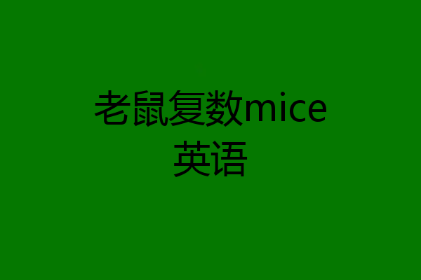 老鼠复数mice英语