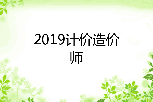 2019计价造价师