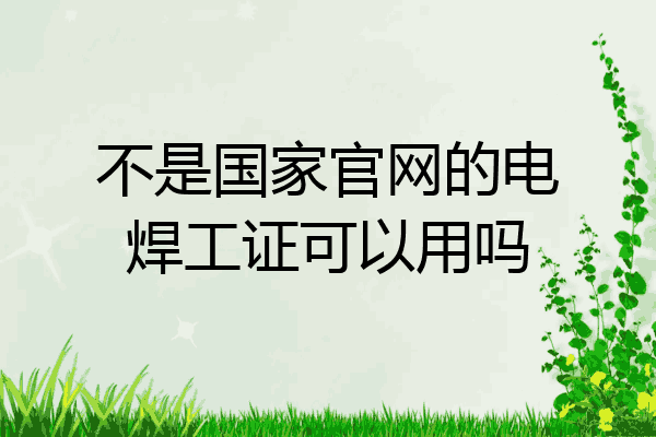 不是国家官网的电焊工证可以用吗