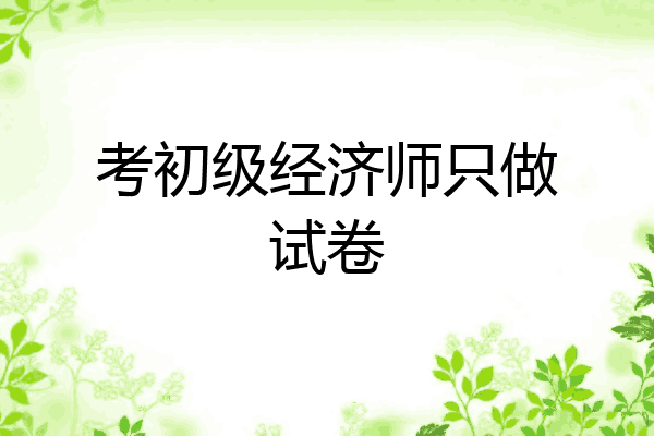 考初级经济师只做试卷