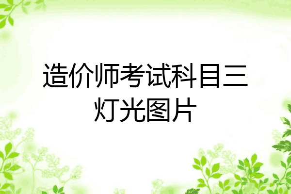 造价师考试科目三灯光图片