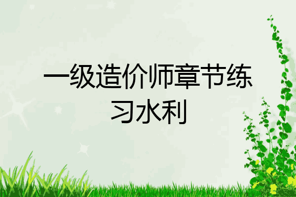 一级造价师章节练习水利