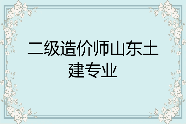 二级造价师山东土建专业