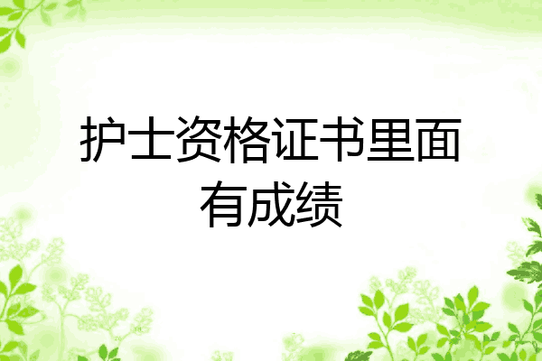 护士资格证书里面有成绩