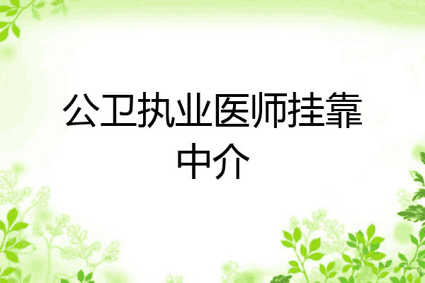 公卫执业医师挂靠中介