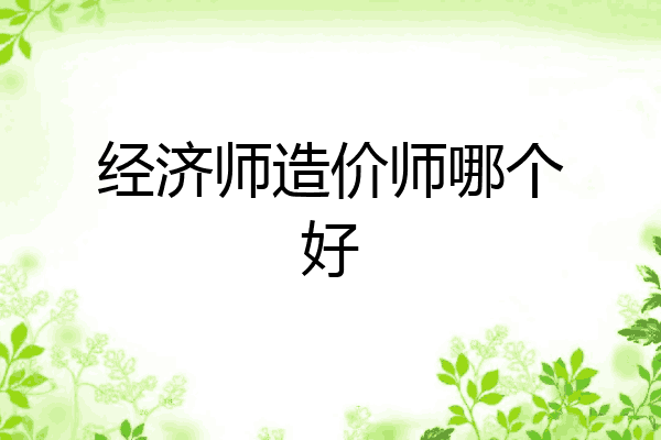 经济师造价师哪个好