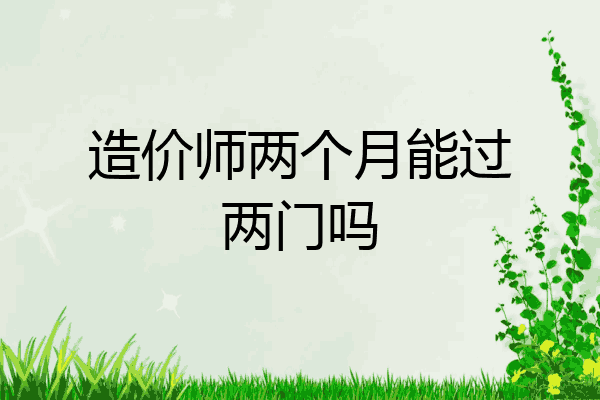 造价师两个月能过两门吗