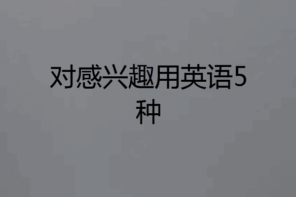 对感兴趣用英语5种