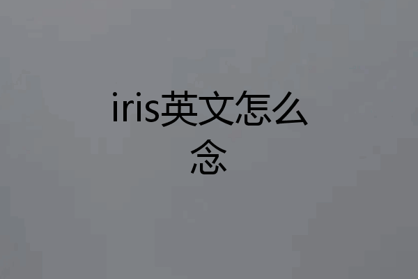 iris英文怎么念