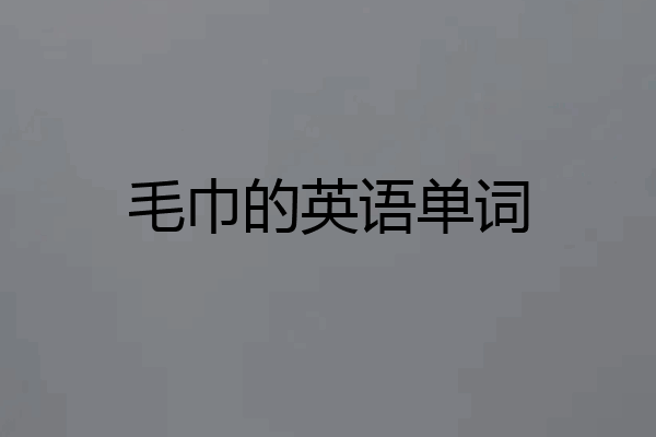 毛巾的英语单词
