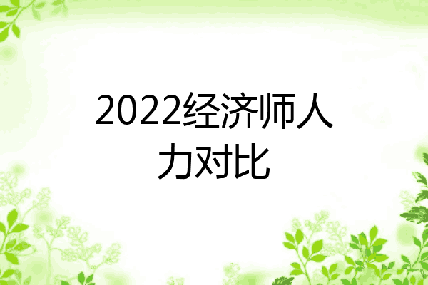 2022经济师人力对比