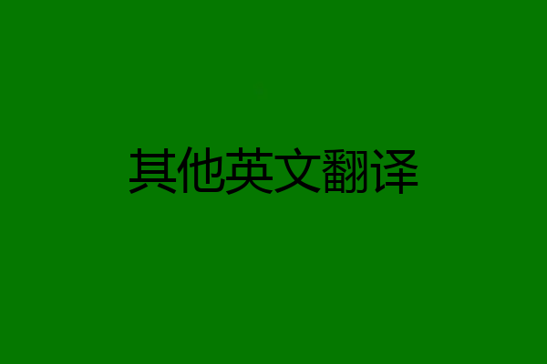 其他英文翻译