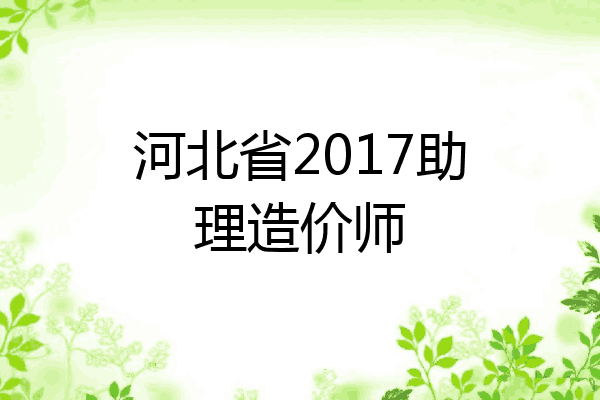 河北省2017助理造价师