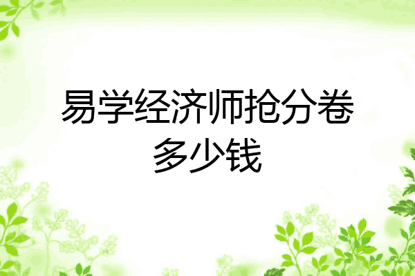 易学经济师抢分卷多少钱
