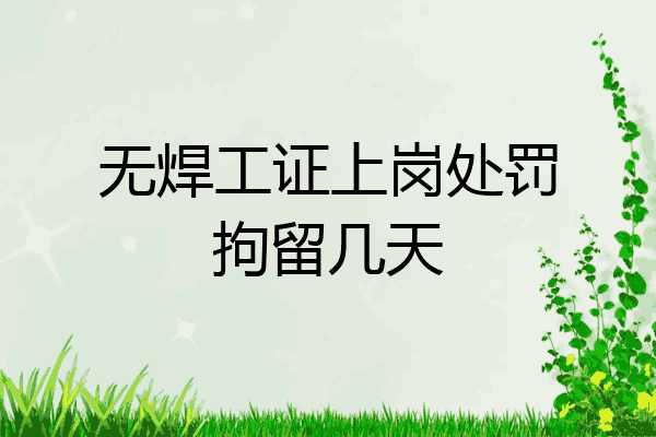 无焊工证上岗处罚拘留几天
