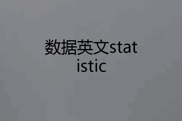 数据英文statistic