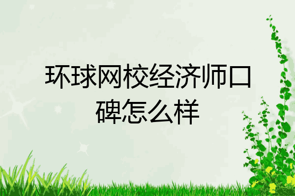 环球网校经济师口碑怎么样