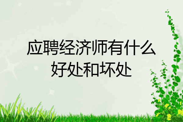 应聘经济师有什么好处和坏处