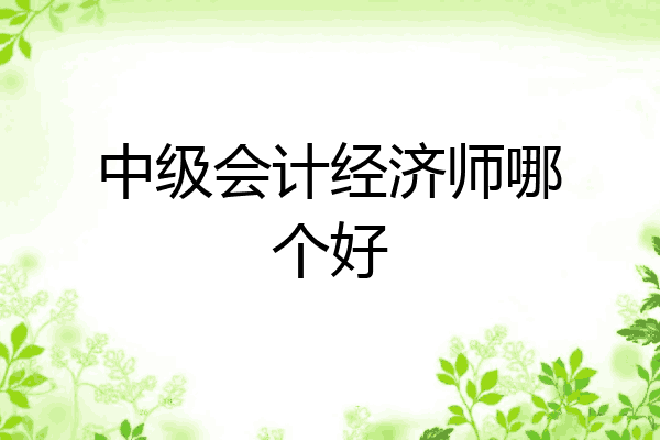 中级会计经济师哪个好