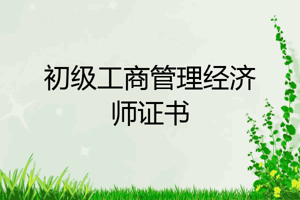 初级工商管理经济师证书