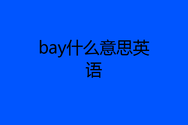 bay什么意思英语