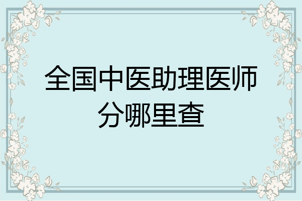全国中医助理医师分哪里查