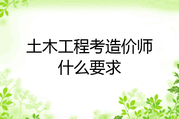 土木工程考造价师什么要求
