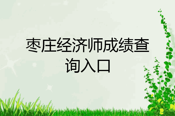 枣庄经济师成绩查询入口