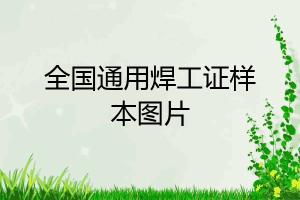 全国通用焊工证样本图片