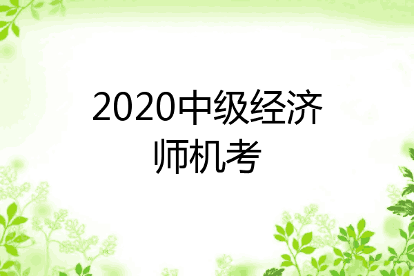 2020中级经济师机考